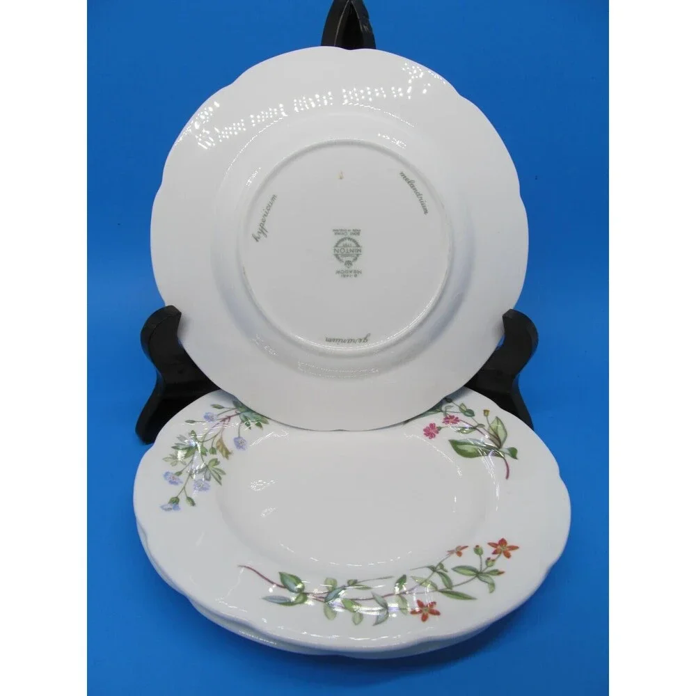 Minton Meadow Scalloped Set Of 3  Floral 6 3/8
